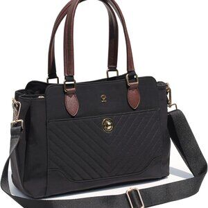 Large Tote Bag Women Nylon Leather Shoulder Crossbody Handbag for Work